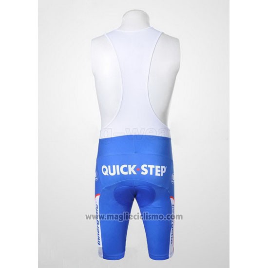 2010 Abbigliamento Ciclismo Quick Step Floor Lider Rosso e Bianco Manica Corta e Salopette